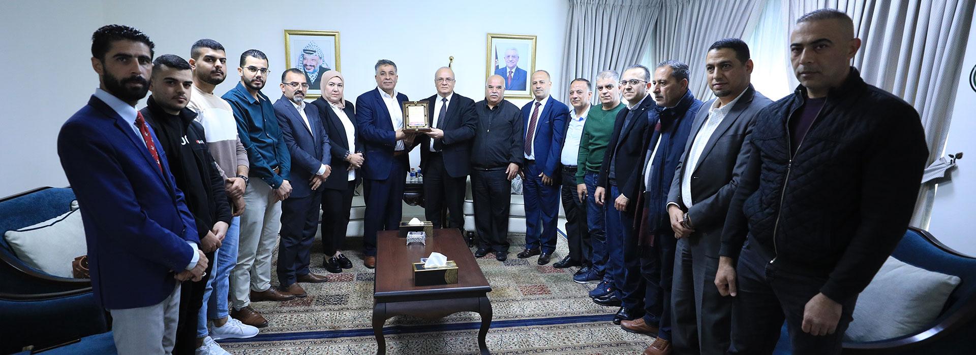  Members of Fatah movement congratulate Prof. Al-Shaer on his Appointment as the President of QOU   