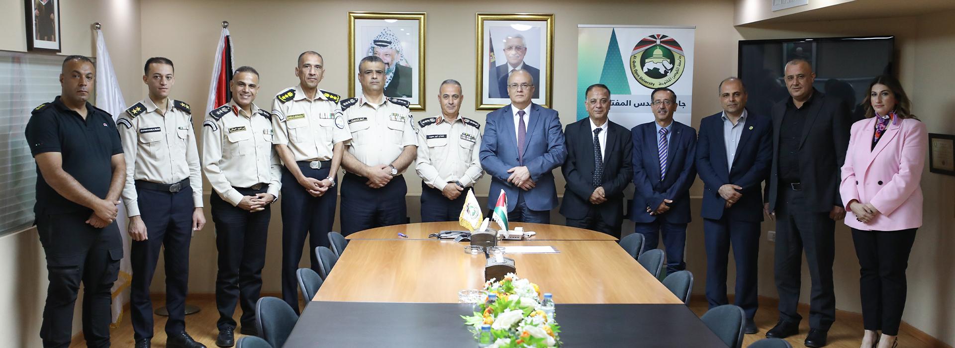 QOU and the Palestinian Customs Police Sign a Cooperation Agreement in the Fields of Training, Scientific Research, and Community Awareness